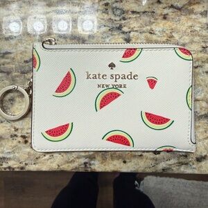 Kate Spade White Wristlet with Watermelon Design